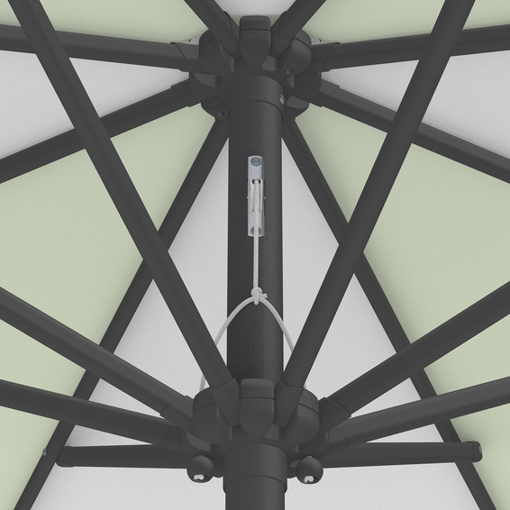 Parasol / Small umbrella with crank, detail of the pulley system