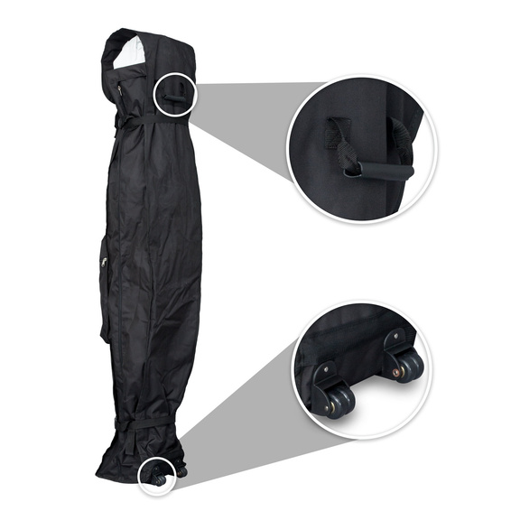 Fabric trolley with a handle and two wheels for easy transport