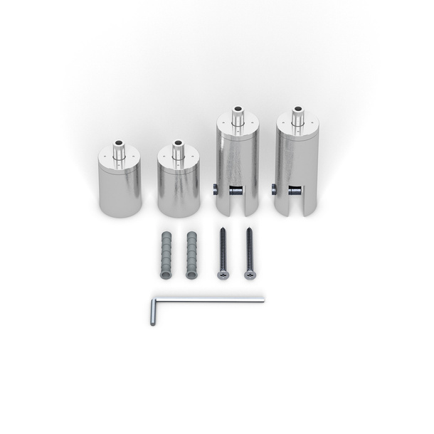 Stainless steel ceiling mount Ø 18 mm for panel thickness 1–10 mm, set of 2