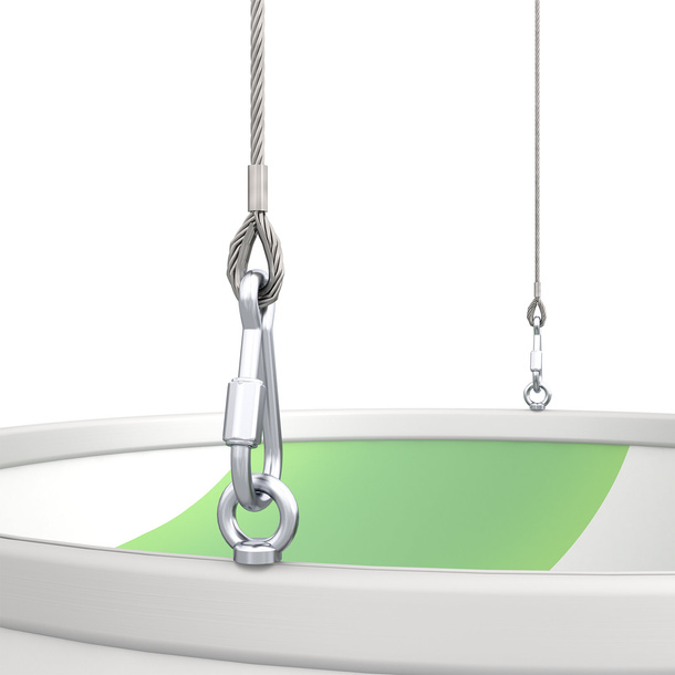 Detail: Suspension BGV C1 with eye bolt and wire suspension cable