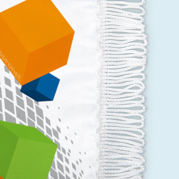 color-matching loop fringe selectable from 11 standard colors