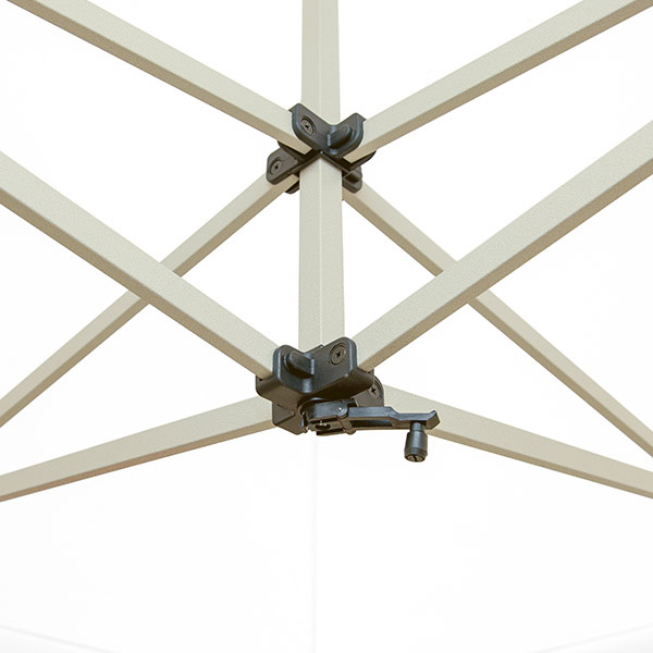 Perfectly tensioned pavilion roof via crank system