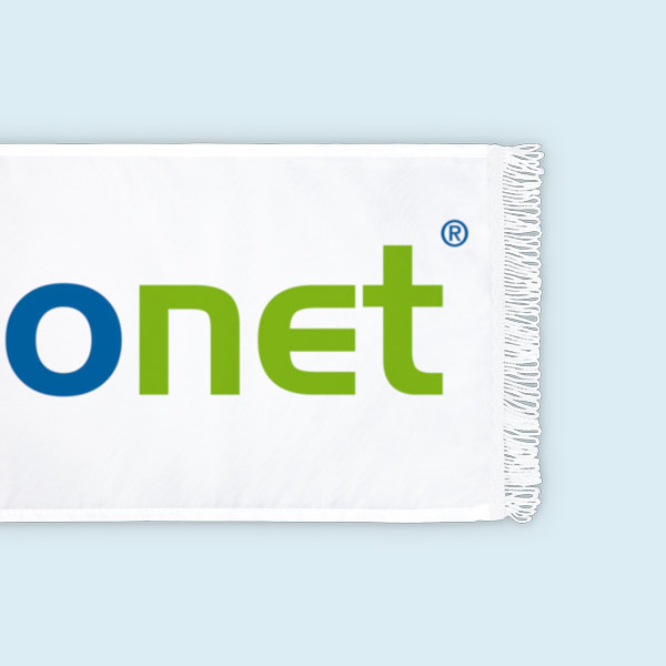 Football scarf, single-layered, with loop fringe on the short side edges