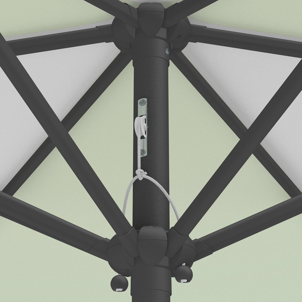 Parasol / Small umbrella with crank, detail of the pulley system