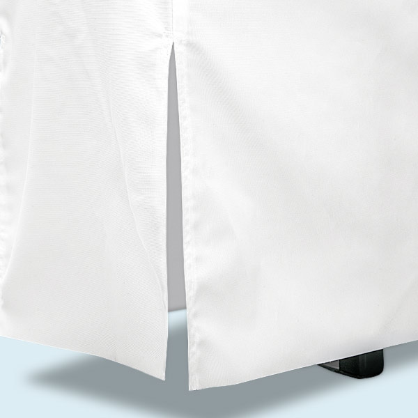 Long table cover, side edges half open, detail at bottom