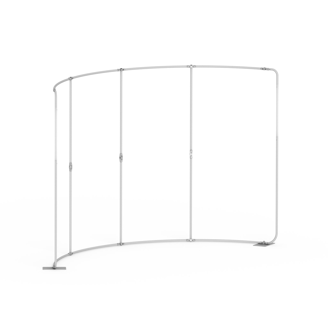 Display Wand Basic curved, rod segments including base plates