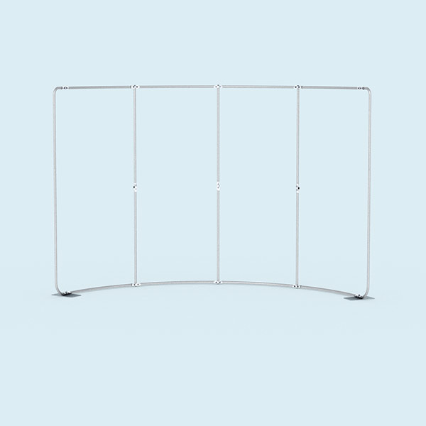 Display Wall Basic curved, rod segments including base plates