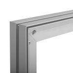 Display Wall Q-Frame®, detail corner aluminum frame