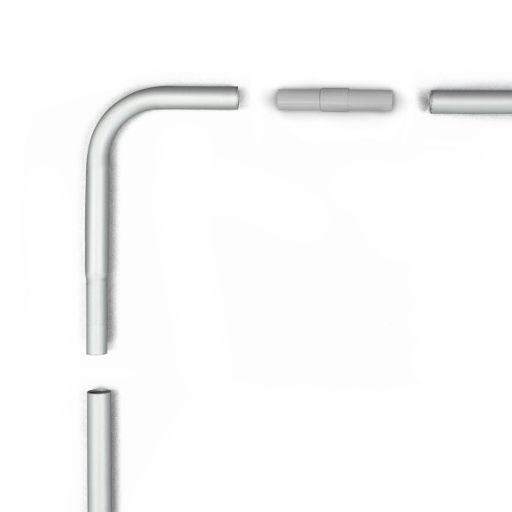 Display Wand Basic curved, angle/rod segments and connectors