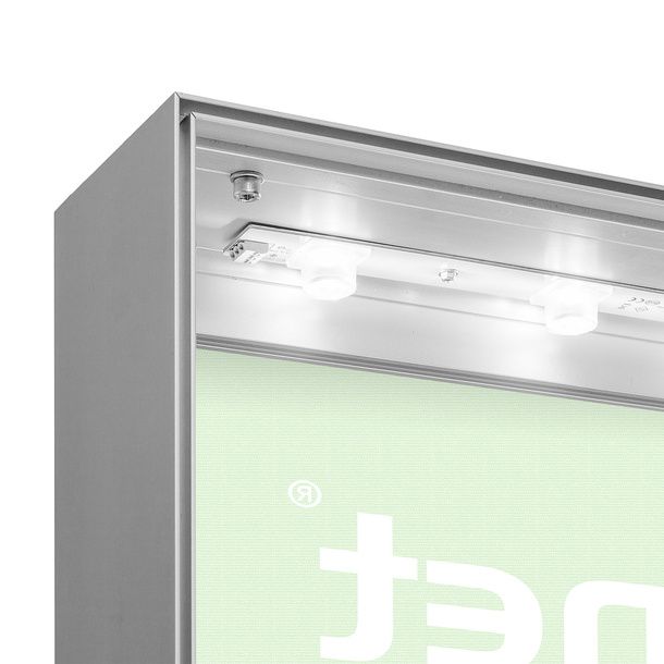 Detail: Display Wand Q-Frame® LED upper corner