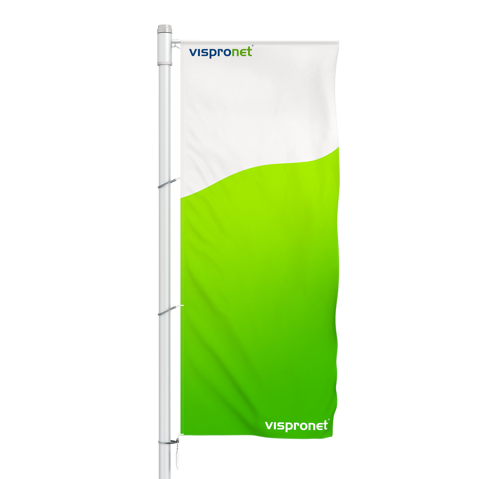 Double-layer flag, projecting flag, identical on both sides, front view