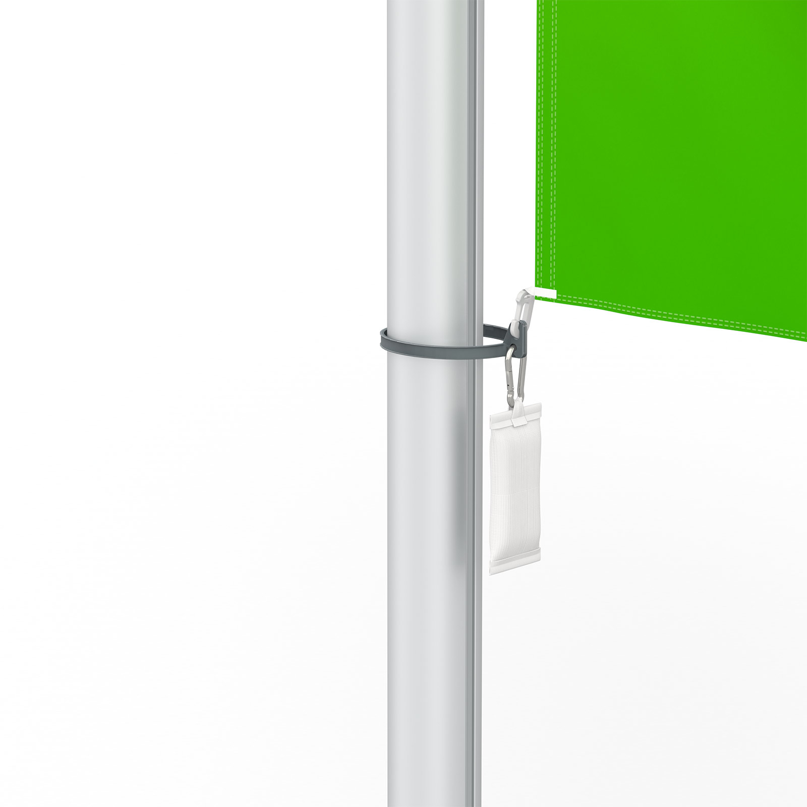 Double-layer flag with flag guide ring and climbing stop weight