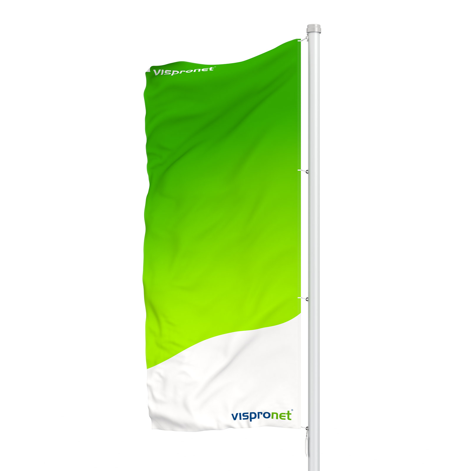 Double-layer flag, double-sided different print, rear view