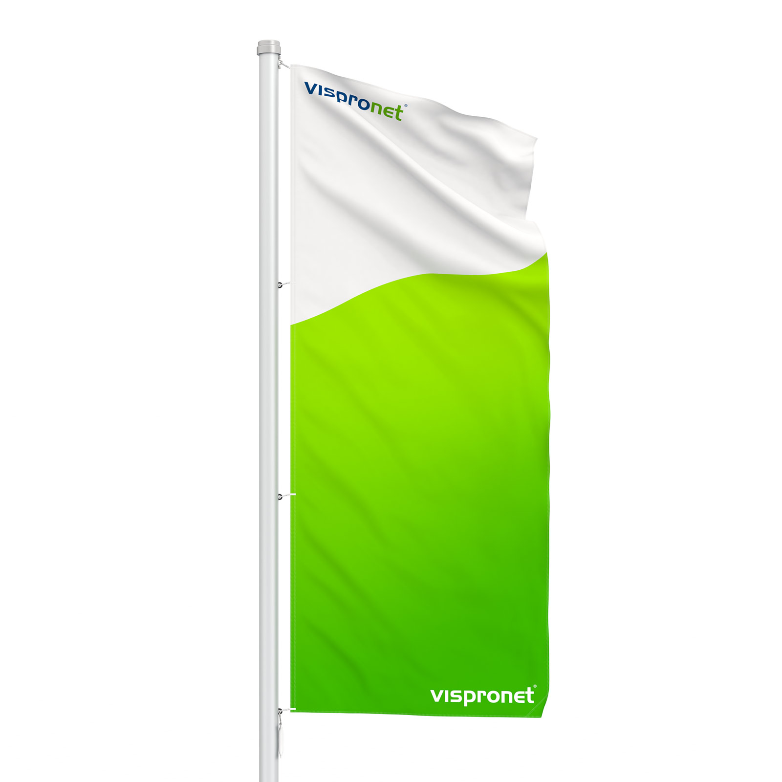 Double-layer flag, double-sided different print, front view
