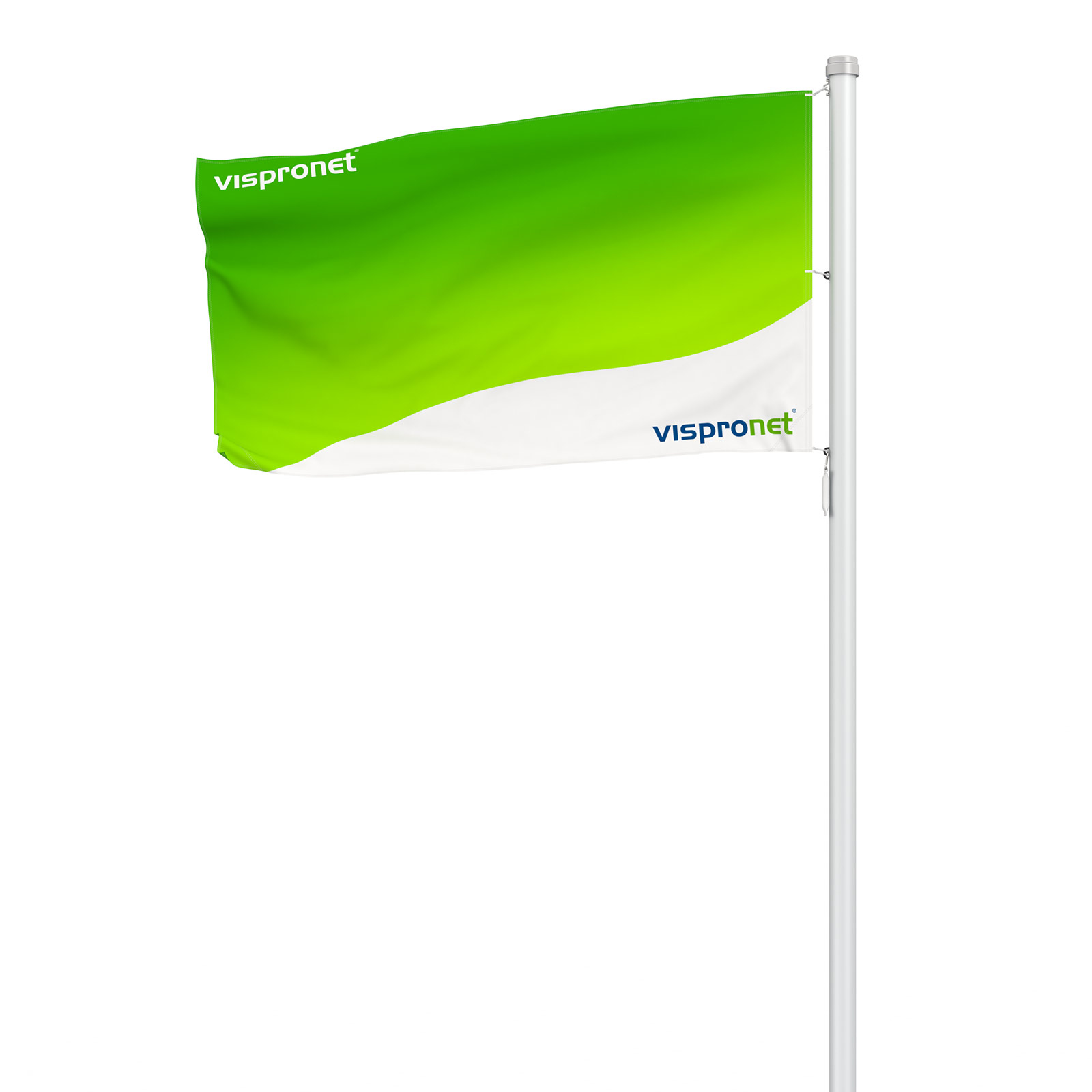 Double-layer flag, double-sided different print, rear view