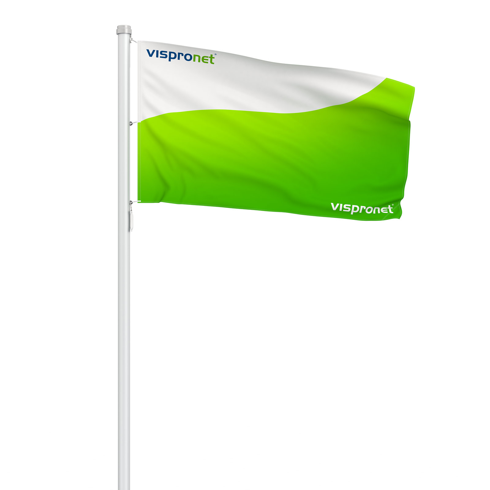 Double-layer flag, double-sided different print, front view