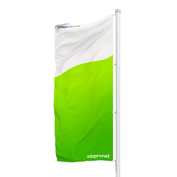 Double-layered flag, same print on both sides, back view