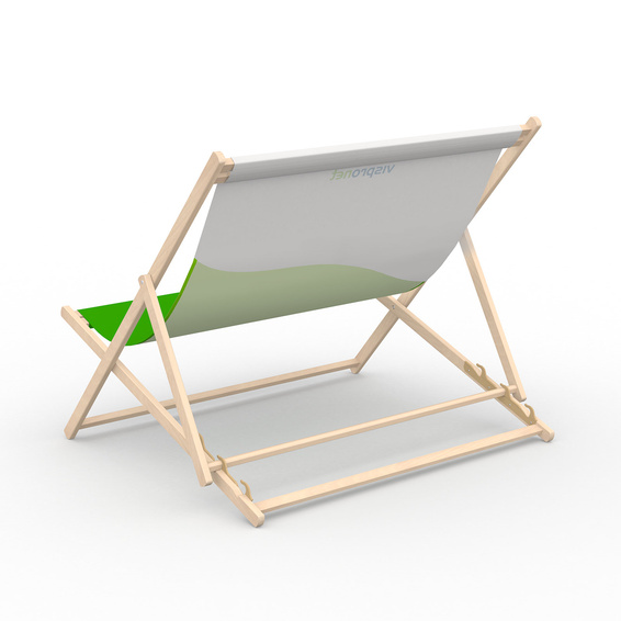 Deck chair without armrest, back side