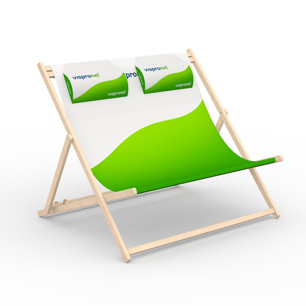 Wooden deck chair with 2 neck cushions (optional selection)