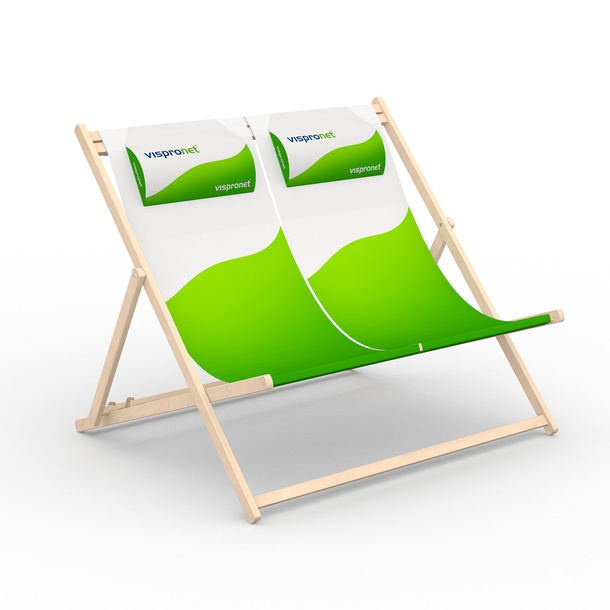 Wooden deck chair with 2 neck cushions (optional)