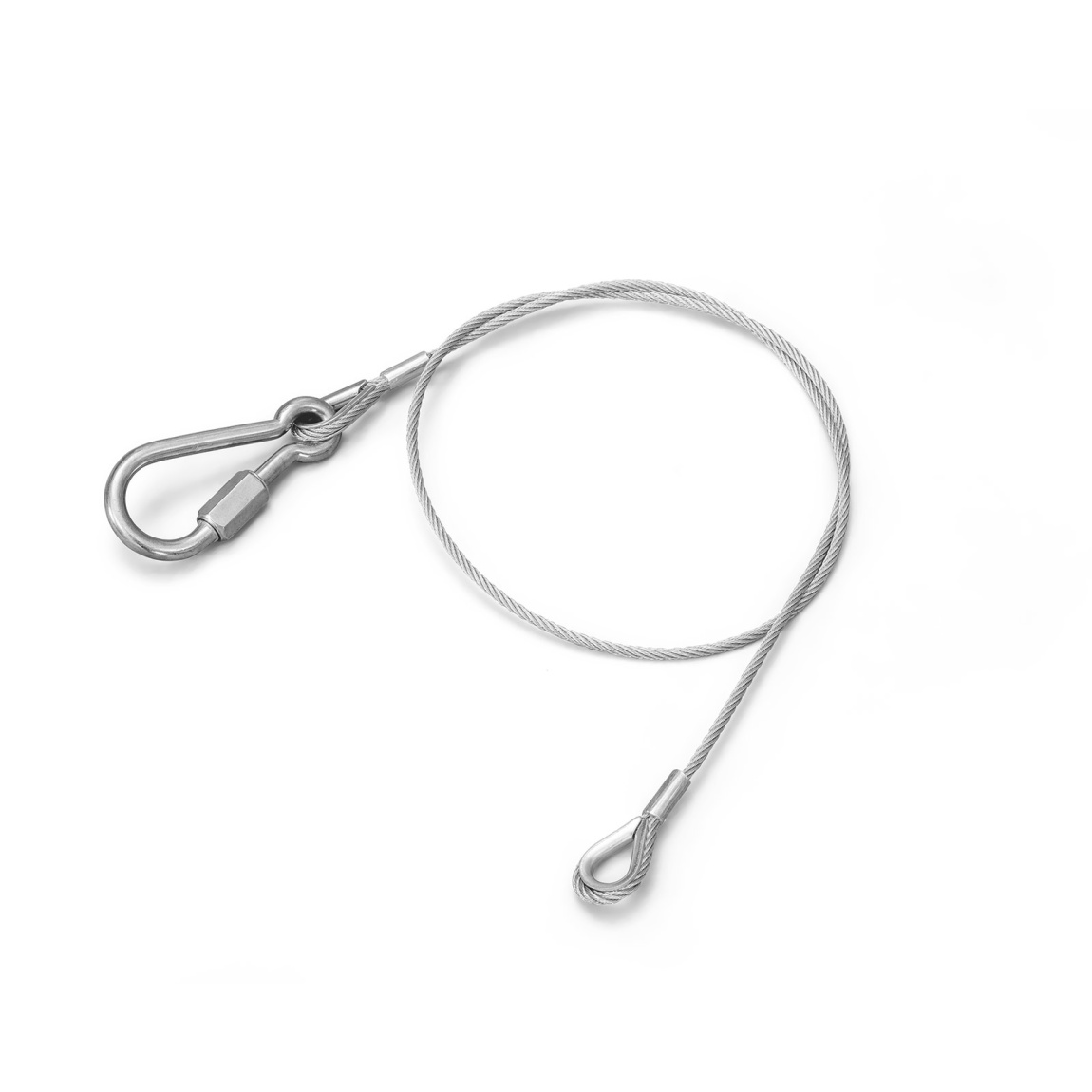 Wire lanyard 1 m with screw carabiner