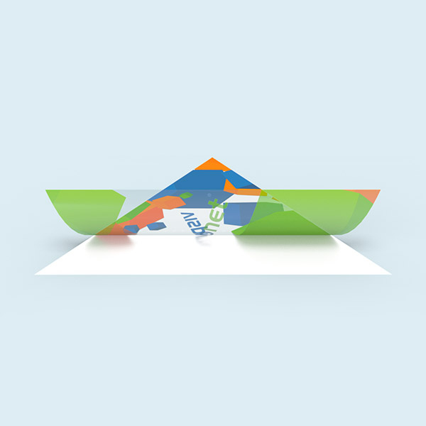 Without white underprint: design translucent, unprinted areas transparent