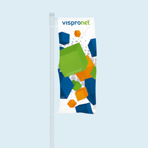 Flags in portrait format with sleeve for banner arm