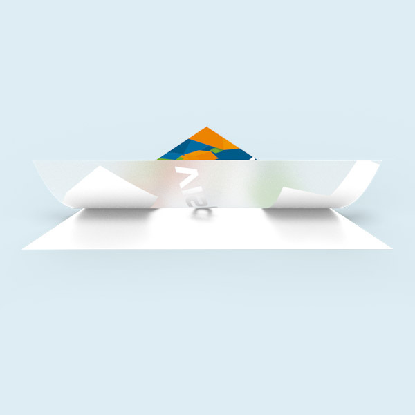 Frosted glass film: design printed in white on the reverse side, unprinted areas translucent