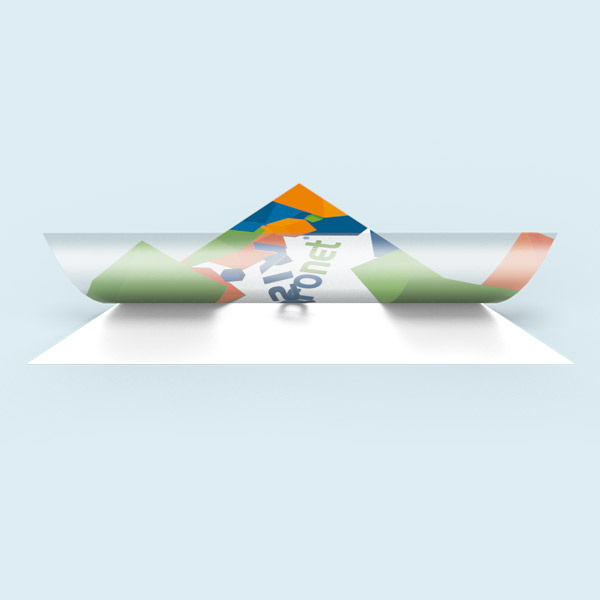 Transparent film without white print: design is translucent, unprinted areas are transparent.