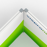 Flexible keder frame, detail: 90° connection