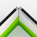 Flexible keder frame, detail: 90° connection