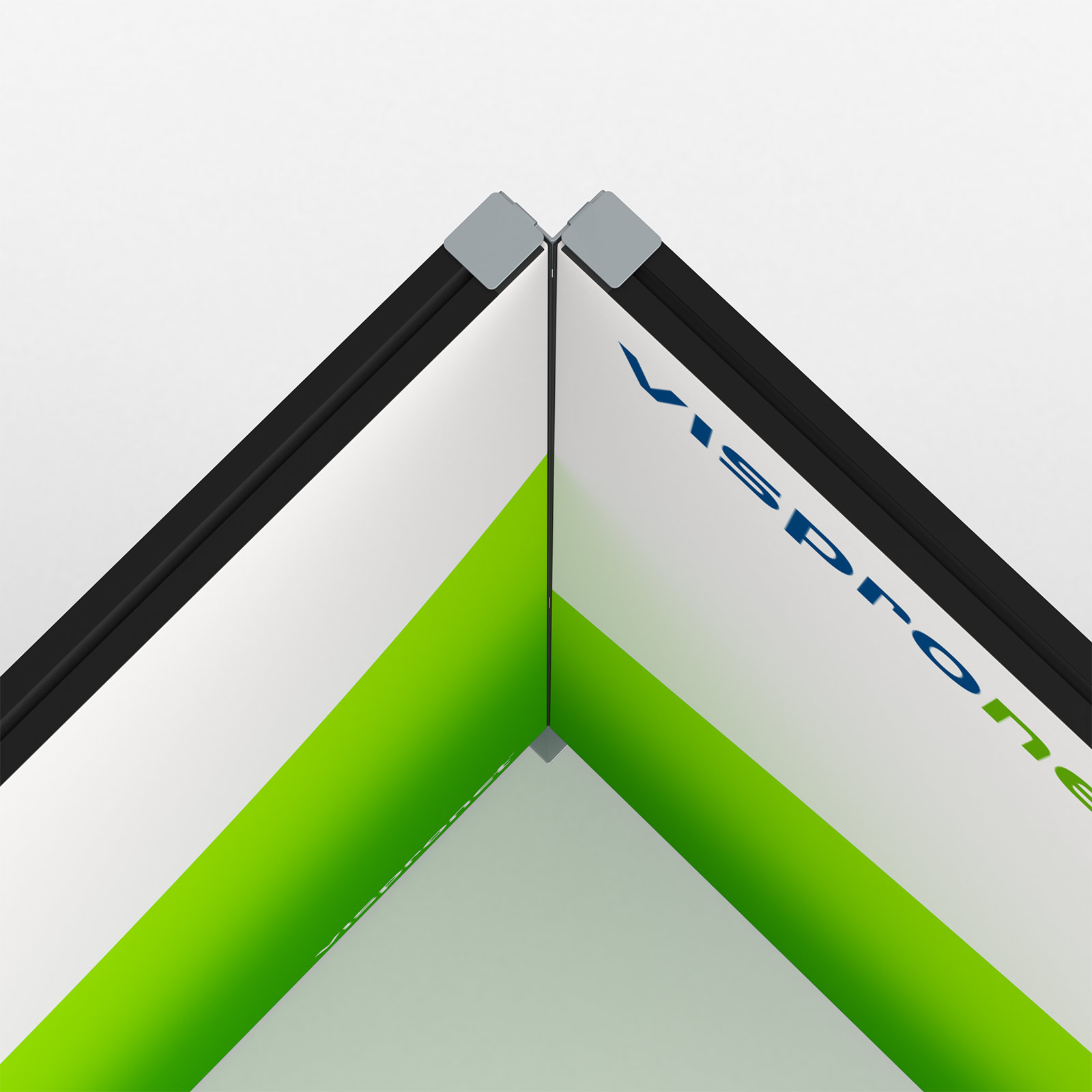 Flexible keder frame, detail: 90° connection