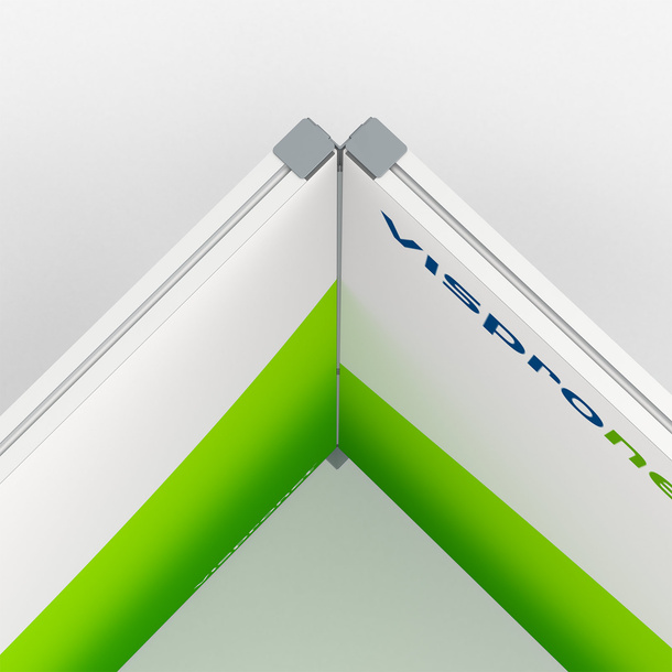 Flexible keder frame, detail: 90° connection