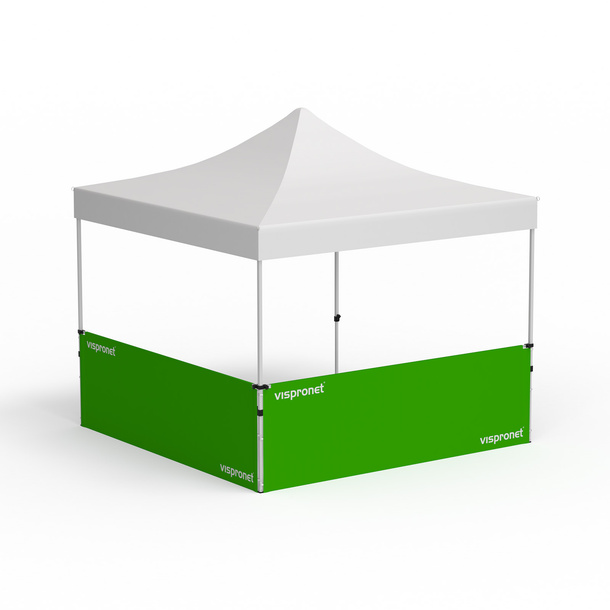 Folding Pavilion Eco, example with 2 half-height walls