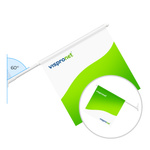 Ice flag, slanted lower edge, double-sided printed