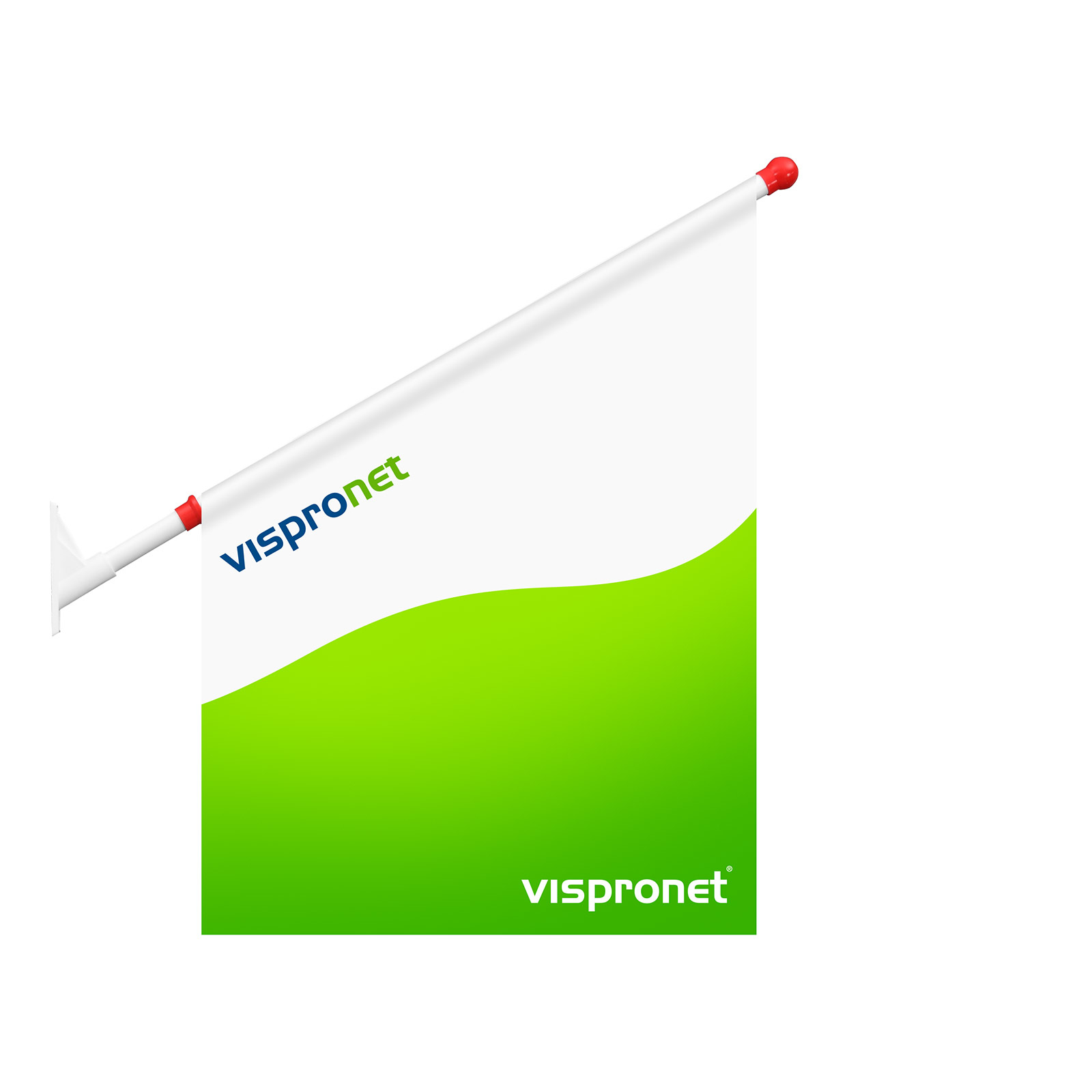 Pennant with straight lower edge, size 46 x 37/64 cm, flag holder 60°