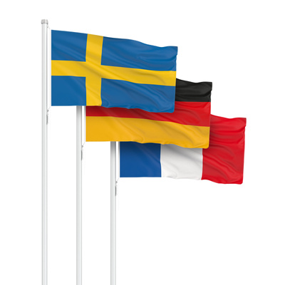 National Flags, Landscape Format - with rope