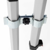 Connecting clamp for attachment to pop-up tent