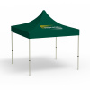 Folding Pavilion Basic, 3 x 3 m, green, roof with 1 logo print (side 1)