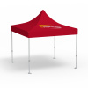 Premium Pop-up Pavilion, 3 x 3 m, red, roof with 1 logo print (side 1)