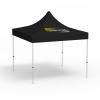 Folding Pavilion Select, 3 x 3 m, black, roof with 1 logo print (side 1)