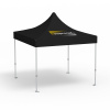 Premium Pop-up Canopy, 3 x 3 m, black, roof with 1 logo print (side 1)