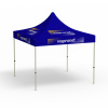 Folding gazebo Basic, 3 x 3 m, blue, with 8 logo prints