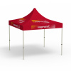 Folding gazebo Basic, 3 x 3 m, red, with 8 logo prints