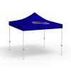 Folding gazebo Eco, 3 x 3 m, blue, roof with 1 logo print (side 1)