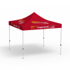 Folding gazebo Eco, 3 x 3 m, red, with 8 logo prints