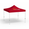 Folding gazebo Eco, 3 x 3 m, red, roof with 1 logo print (side 1)