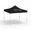 Folding gazebo Eco, 3 x 3 m, black, roof with 1 logo print (side 1)