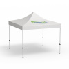 Folding gazebo Eco, 3 x 3 m, white, roof with 1 logo print (side 1)