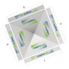 Pop-up gazebo 3 x 3 m, top view